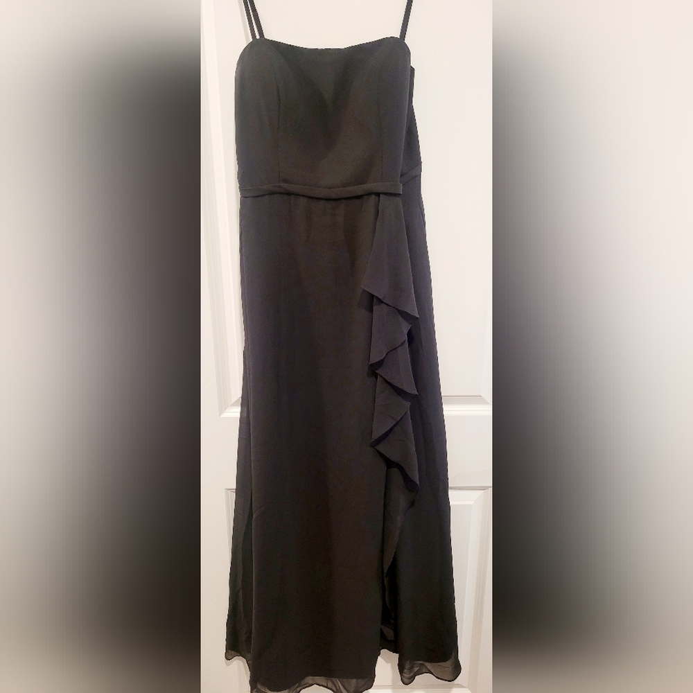 Azazie Asymmetrical Black Skirt with Ruffle Detail